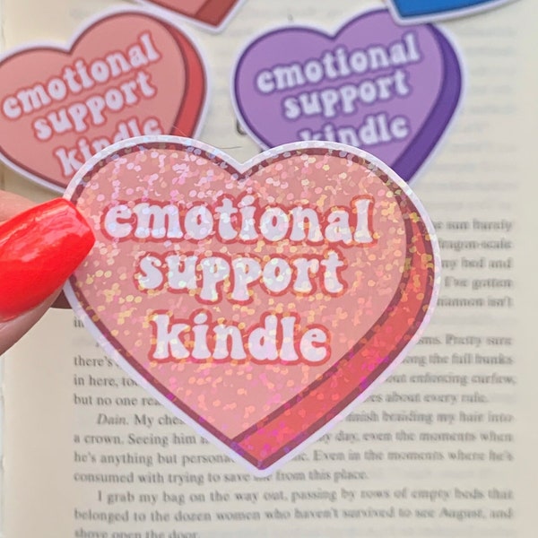 Emotional Support Kindle Sticker / Holographic sticker / Vinyl sticker / Book Sticker  / Booktok / Reading Lover / Bookworm