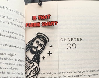 Peeking Jesus Faerie Smut Acrylic Bookmark: Spicy Book Lover Gift