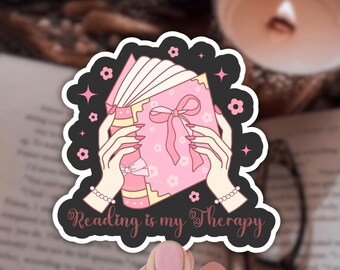 Reading Is My Therapy Sticker: Booktok Kindle Decal