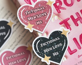 Pegatina "Los hombres de ficción me aman": Calcomanía Kindle de Booktok