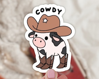 Howdy Cow / Trendy / Waterproof Sticker / Country / Western / Cowgirl