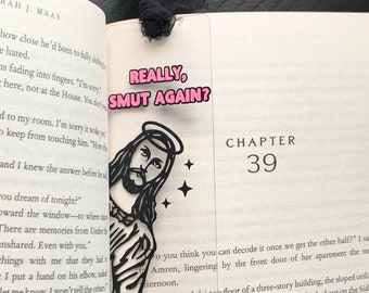 Peeking Jesus Smut Acrylic Bookmark: Spicy Book Lover Gift
