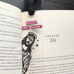 Peeking Jesus Is That Smut Acrylic Bookmark / Smut Lover / Bookish Gifts / Spicy Book / Handmade Bookmark / Stfuadtdlagg / Booktok