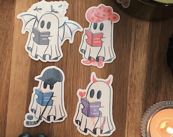 Book Trope Ghost Sticker: Bookish Halloween Kindle Decal