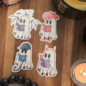 Book Trope Ghost Sticker: Bookish Halloween Kindle Decal