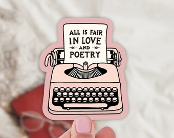 All is Fair in Love Sticker: Holographic Vinyl Bookworm Sticker