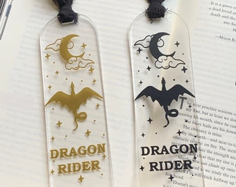 Fantasy Dragon Rider Acrylic Bookmark / Fantasy Books / Bookish Gifts / Booktok