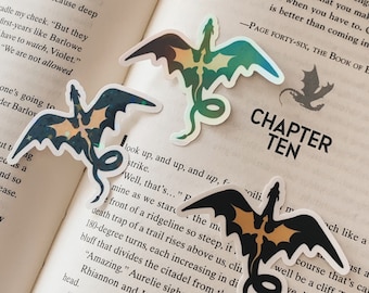 Fantasy Black and Gold Dragon Sticker Holographic / Fantasy reader / Fourth wing / Book sticker / Kindle stickers / Booktok / Dark academia