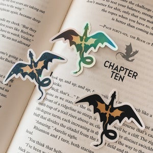 Fantasy Black and Gold Dragon Sticker Holographic / Fantasy reader / Book sticker / Kindle stickers / Booktok / Dark academia