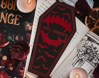 Girl Dinner Coffin Bookmark: Spicy Book, Vampire, Spooky