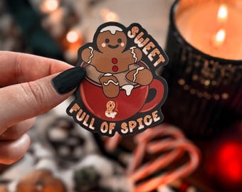 Gingerbread Reading Sticker: Bookish Christmas Holiday Kindle Sticker