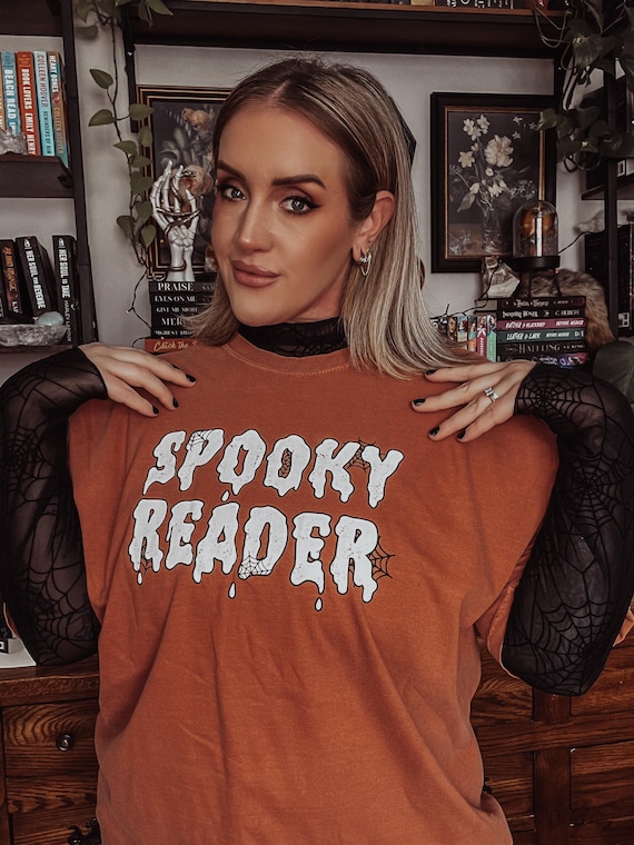 Spooky Reader Tee: Halloween Bookworm Comfort Colors Shirt