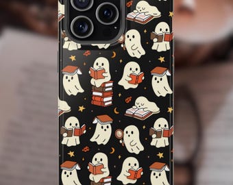 Custodie MagSafe per iPhone, Samsung, Custodia spettrale per telefono, Fantasmi della lettura, Gotico, Halloween