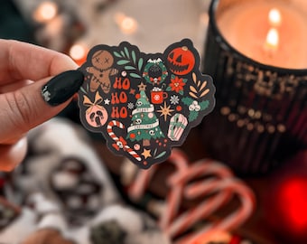 Creepmas Heart Sticker: Goth Christmas Bookish Kindle Sticker