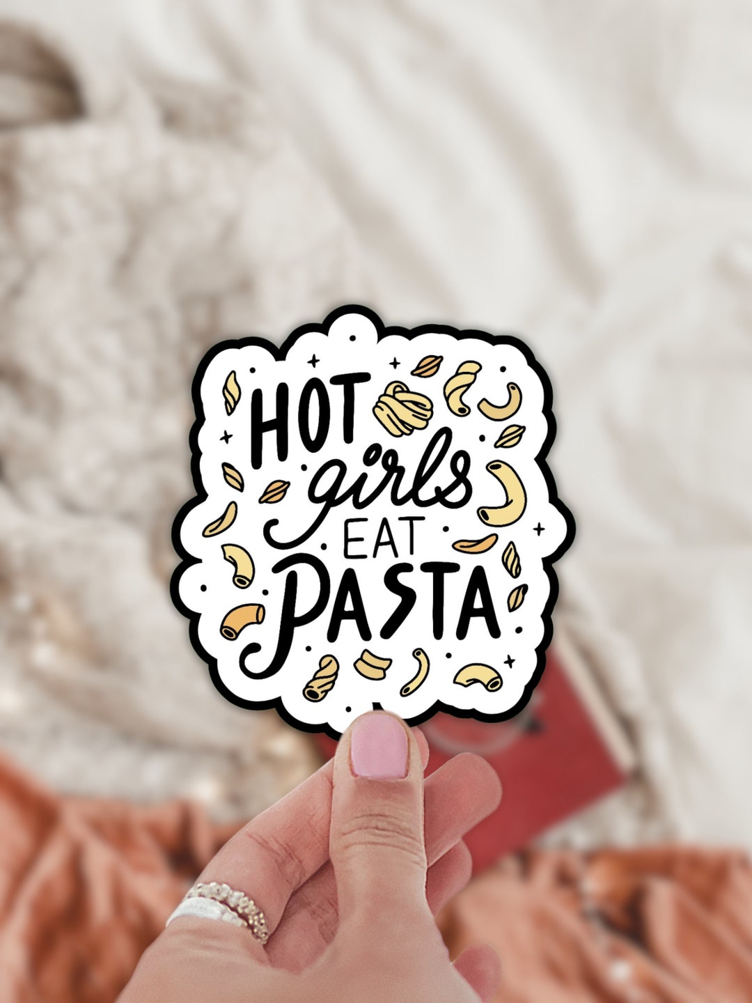 Hot Pasta Sticker Hot Girls Eat Pasta / Trendy / Waterproof Sticker / Pasta Girl / Carbs ...