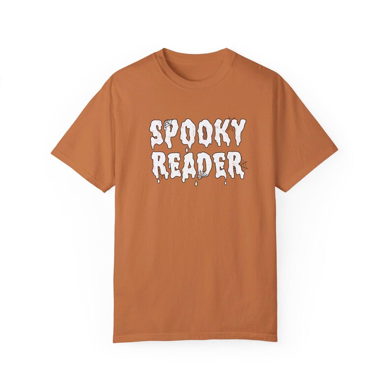 Spooky Reader Tee: Halloween Bookworm Comfort Colors Shirt image 4