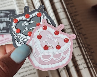 Book Lover Cake Sticker: Vintage Style, Matte Vinyl