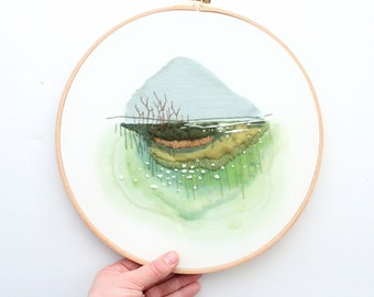 The Field; Landscape Contemporary Embroidery, Colorado