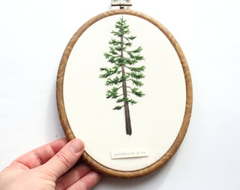 Ponderosa Pine Christmas Tree Contemporary Embroidery