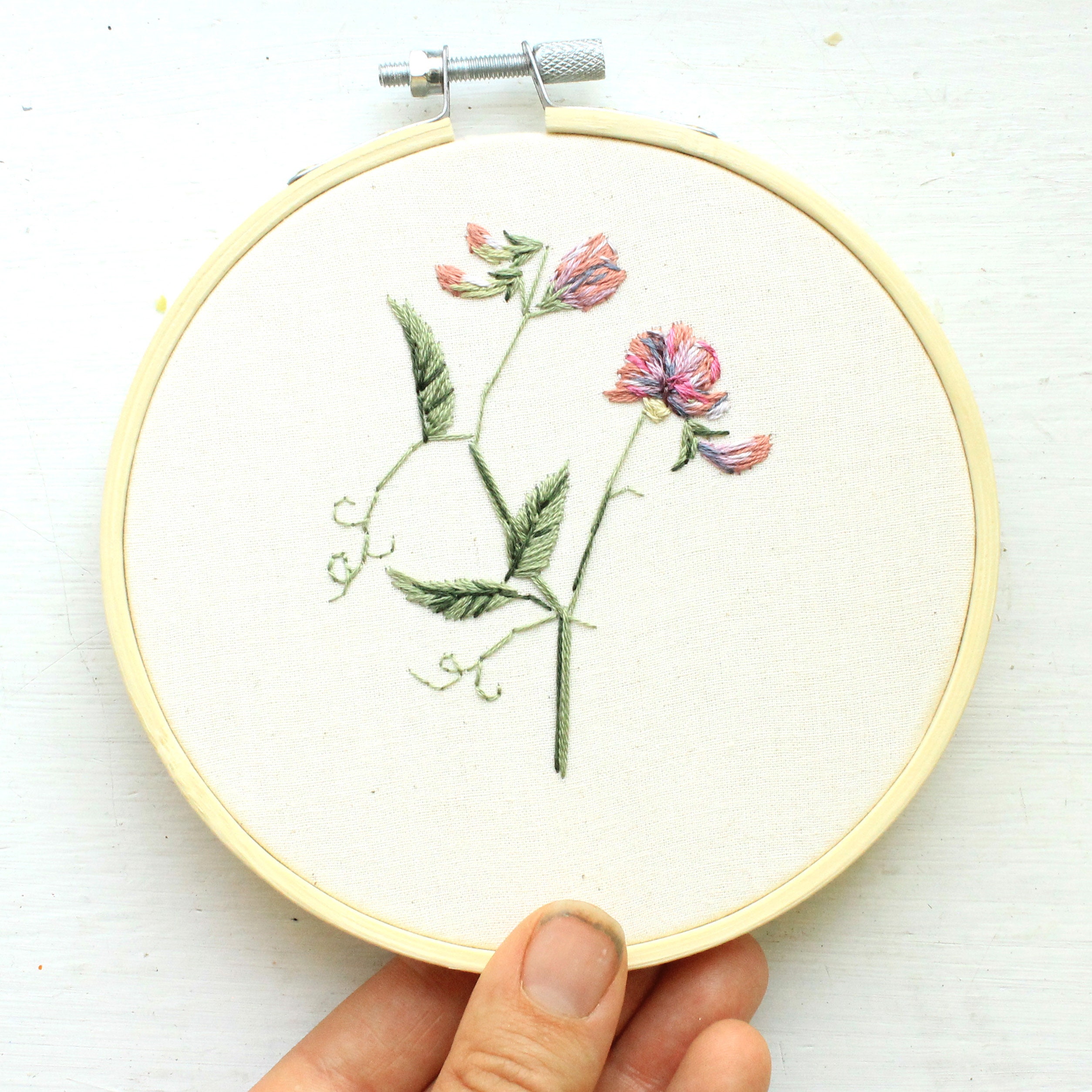 Embroidery Kit Thread PaintingEmbroidery Spring Blooms Etsy