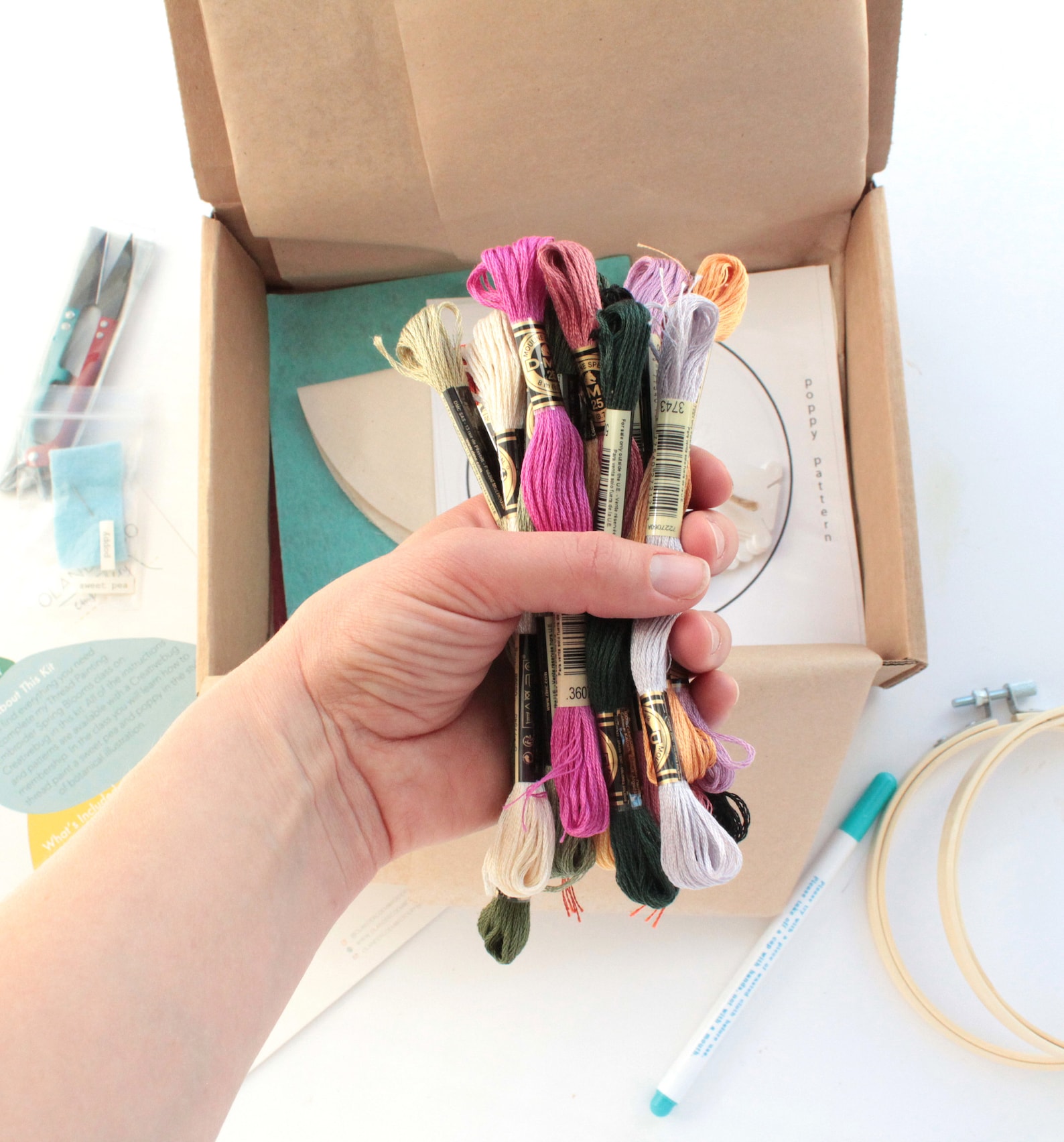 Embroidery Kit Thread PaintingEmbroidery Spring Blooms Etsy