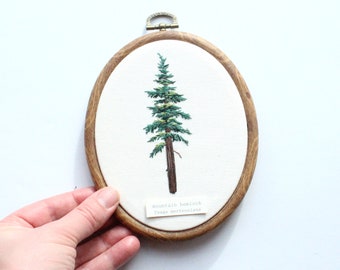 Mountain Hemlock Christmas Tree Contemporary Embroidery