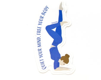 Sticker, laptop sticker, water bottle sticker, yoga, yoga pose, meditation, yogi, self love, yoga sticker, yoga lover gift, hand stand pose