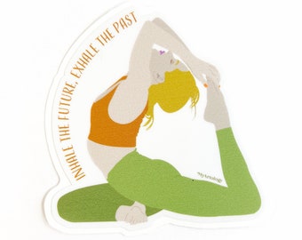 Sticker, laptop sticker, water bottle sticker, yoga, yoga pose, meditation, yogi, yoga sticker, yoga lover gift, pigeon yoga pose