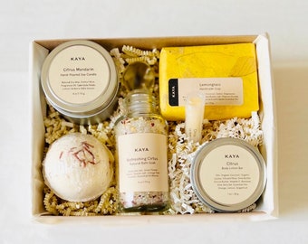 Refreshing Citrus Gift Set | 100% Natural | Spa Gift | Bath and Body Set |Thanksgiving, Birthday | Gift for Him | Mothers Day Gift