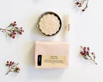 Mini Bath and Body Gift Set: Handmade Soap, Lotion, Lip Balm