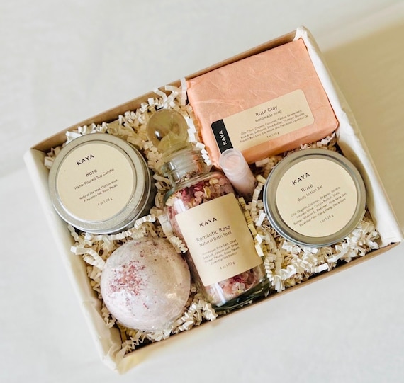 Natural Rose Spa Gift Set Handmade Bath & Body Relax Collection