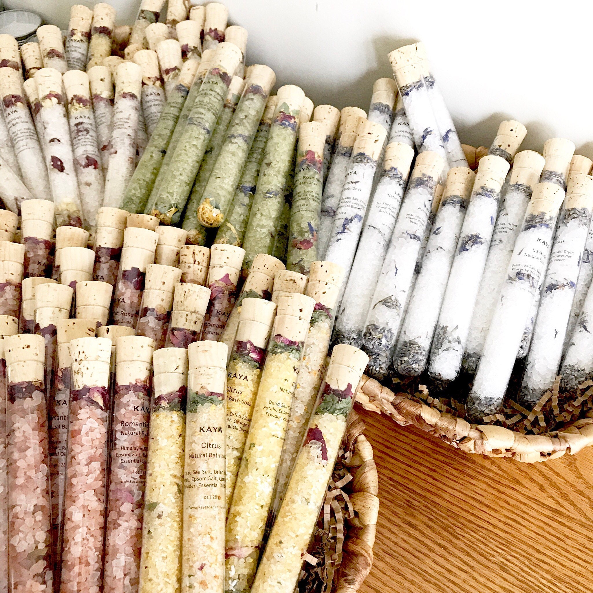 Bath Salt Test Tube Wedding Favors: Lavender, Rose, Citrus, Patchouli,  Jasmine, Eucalyptus (24 Count)