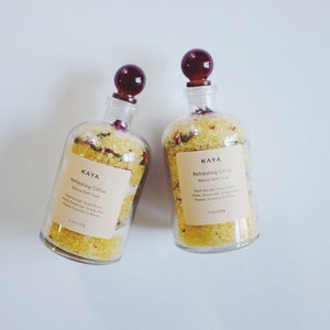 Citrus Bath Salts, 100% Natural, Spa Gift for Mom, Dead Sea salts, 8 oz, Thanksgiving, Christmas image 2