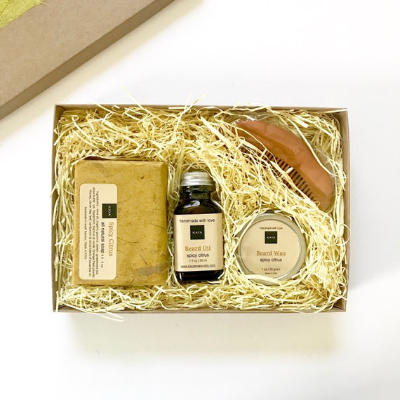 Men S Gift Set Spicy Citrus Soap Beard Balm And Beard Etsy