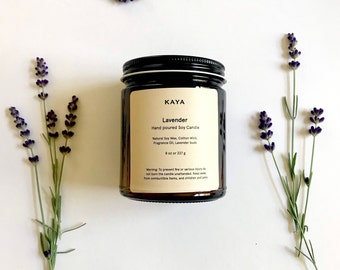 Lavender Soy Candle | 8 oz | Calming | Birthday | Thanksgiving gift | Christmas Gift | Home decor