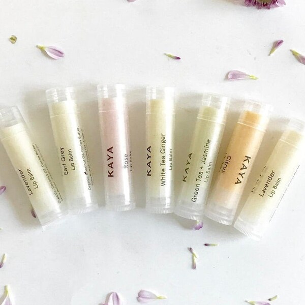 Set of 5 Lip Balms | All Natural Lip Balms | Rose | Lavender | Citrus | Green Tea Jasmine | Earl Grey | Mint | Vanilla | Gift for Family