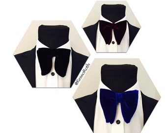 3 Oversized Bow ties. Wedding Bowtie. Blue velvet bow tie. Groom bowtie. Black bowtie. Burgundy bowtie.