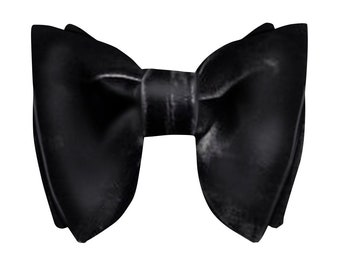 Black Velvet Bow tie - Butterfly bowtie, Bowtie,  Pre-Tied Velvet Bowtie, Wedding bowtie