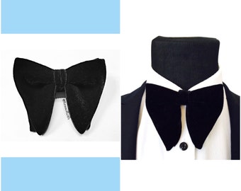 Butterfly bow tie, Black velvet bow tie, Wedding bowtie, Velvet bowtie, Groom bowtie