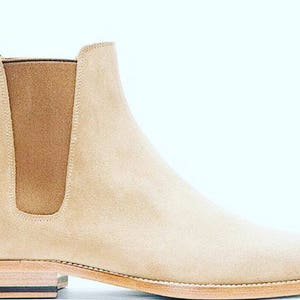 Chelsea Boots Men Suede Casual Dress Boots Ankle Boots Formal Shoes image 1