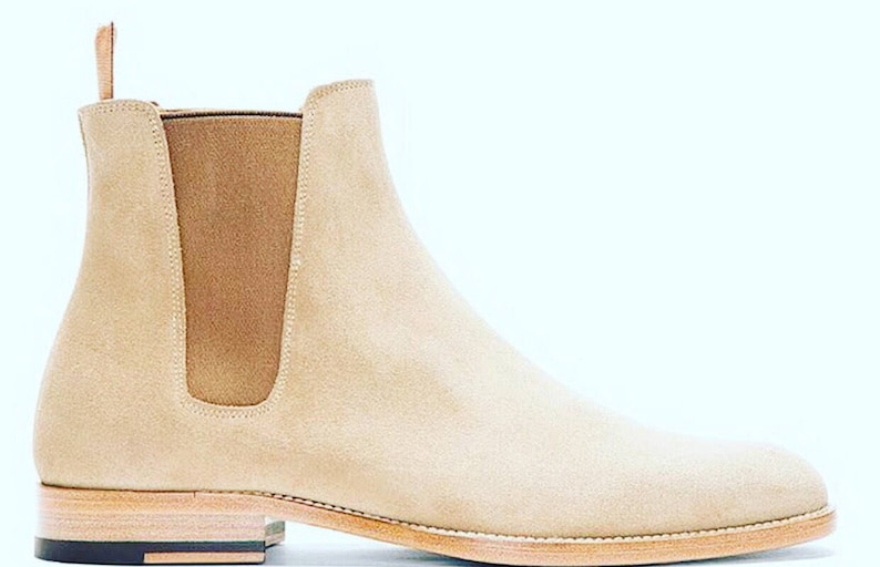 Chelsea Boots Men Suede Casual Dress Boots Ankle Boots Formal Shoes image 1