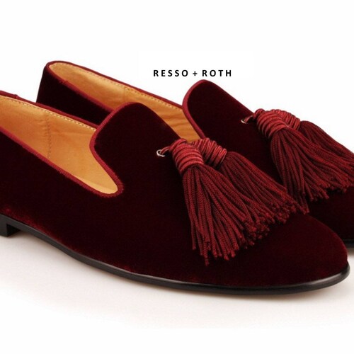 Resso Roth Men Floral Velvet Slippers Slip On Loafers Shoes 