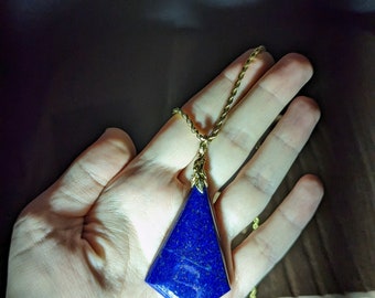 LARGE LAPIS LAZULI Collier Pendentif Larme