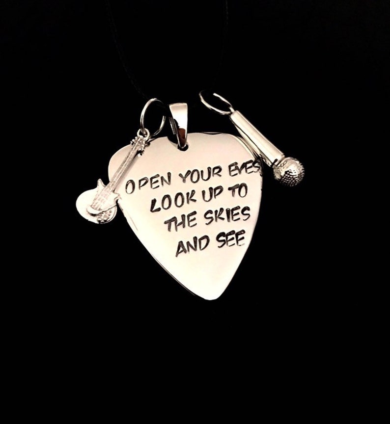 Freddie Mercury Queen Guitar Pick Pendant Set Etsy