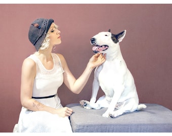 Vintage Love - Bull Terrier Photographic Art Print