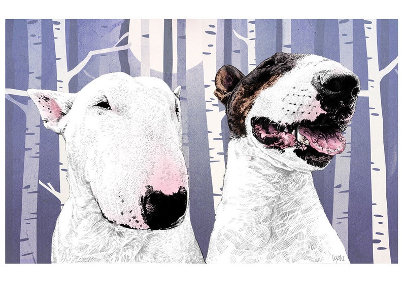 Melody and Riff Bull Terrier Art Print image 3