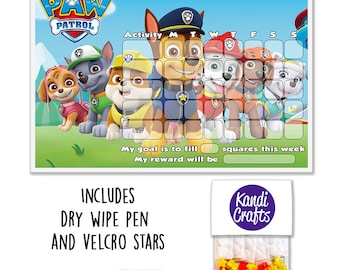 Paw patrol chart | Etsy