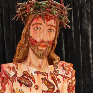 Free shipping for the first 2 customers - 36" Scourged Jesus fiberglass statue.