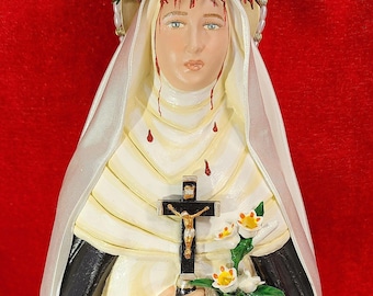 St. Catherine of Siena Statue: 18" Hand-Painted Religious Art