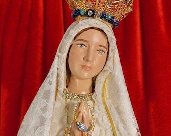 26&quot; Our Lady of Fatima with gold plated/metal jeweled crown Pilgrim Virgin